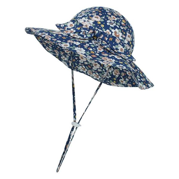 

caps & hats baby boys girl summer outdoor sunscreen cap bow floral print foldable bucket hat cute sun sports travel beach, Yellow
