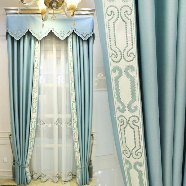

chinese curtain nordic style living room bedroom solid color full shading & drapes