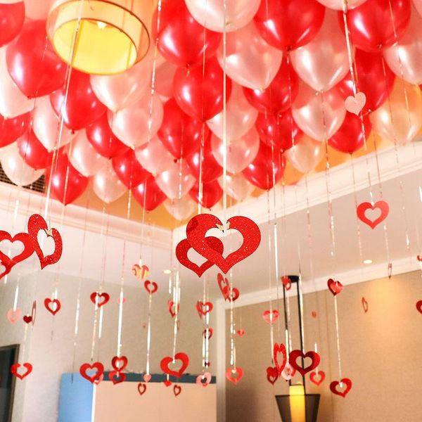 

party decoration 100pcs rains pendants balloons rain heart pendant balloon wedding room layout supplies