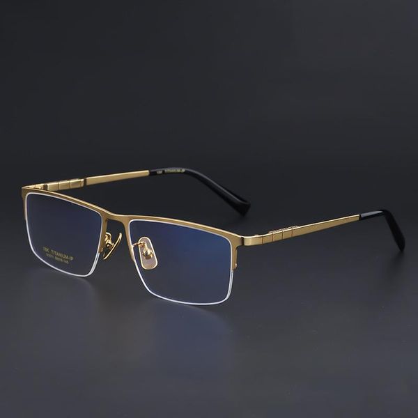 

fashion sunglasses frames titanium glasses frame men ultra light half rim black gold eyeglasses man prescription spectacles men's point