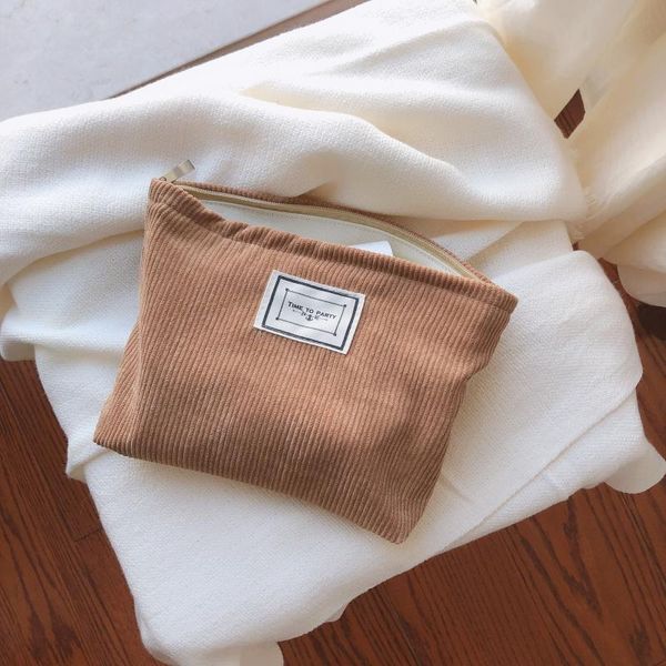 

cosmetic bags & cases solid color corduroy bag korean wash women travel pouch beauty storage make up organizer clutch