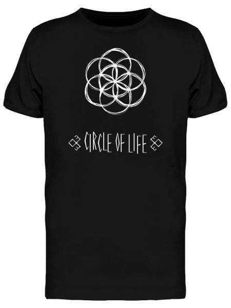 

abstract circle of life tee men's -image by shutterstock, White;black
