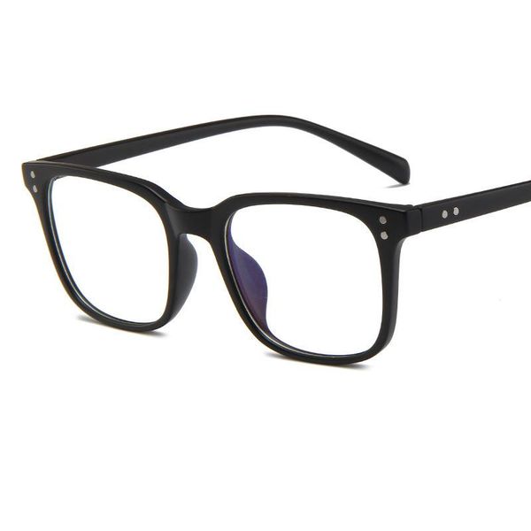

fashion sunglasses frames square tr glasses frame trend rice nails can be equipped with myopia students ultra light flat mirror., Black