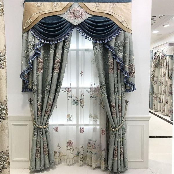 

curtain & drapes shading european-style american high-end atmospheric luxury embossed high-precision jacquard curtains for living room bedro