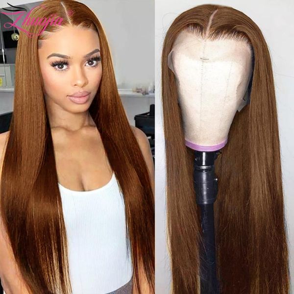 

lace wigs brown 13x4 transparent front wig 99j straight human hair for women pre plucked with baby 4x4 closure, Black;brown