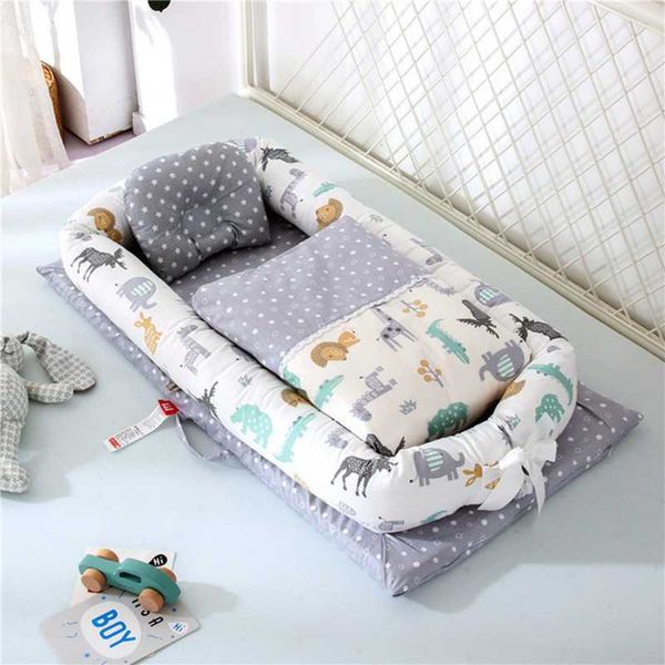 

portable baby crib with quilt infant toddler cradle cot for born nursery travel folding nest washable bed care cribs