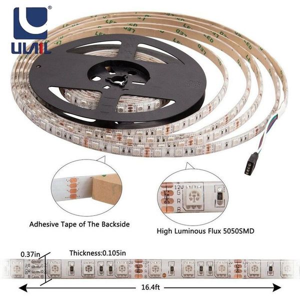 

bluetooth rgb led strip lights ip65 waterproof 5m 300 leds strips