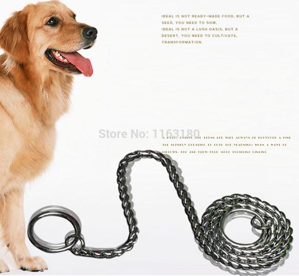 

20pcs/lot adjustable safety control metal stainless steel chain dog collar double row chrome plated choke training collars & leashes