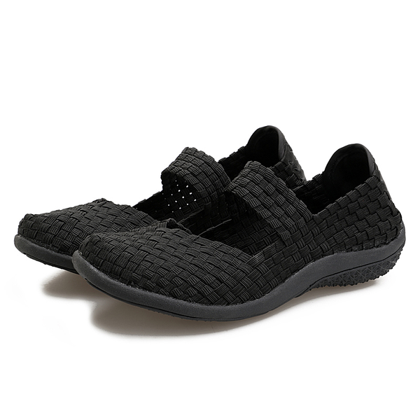 

womens flats shoes slip on fashion woven sneakers casual breathable summer tenis comfortable walk female zapatos de mujer sandals, Black