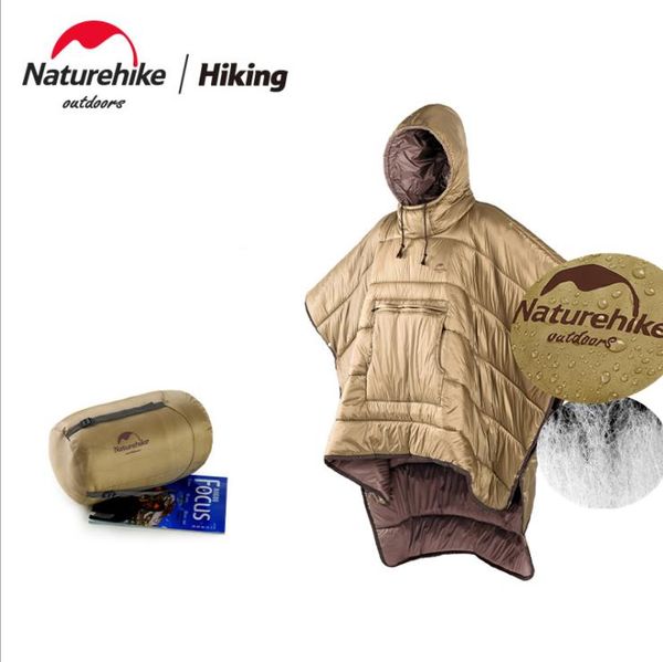 

sleeping bags naturehike wearable cloak style bag men women outdoor camping winter thickened warm quilt hooded cape