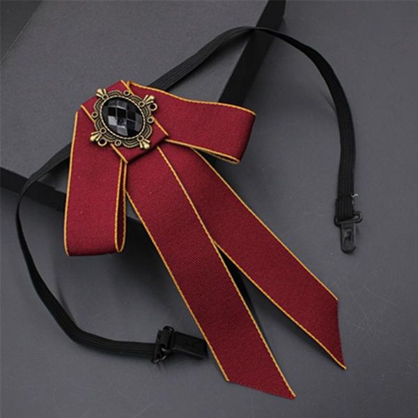 

elegant wedding costume jewelry collar pin cravat women bow tie gilrs head diamod ribbon tassel brooch necktie neck ties, Blue;purple