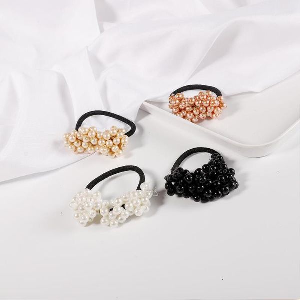 

hair clips & barrettes fashion 1pcs vintage elastic bands pearls beads headbands holder girls scrunchies rubber rope headdress, Golden;silver