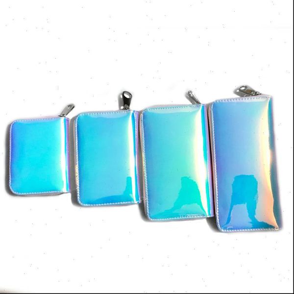 

women wallets laser holographic wallet long purses female clutch bag portfel zip coin purse card holder cartera mujer, Red;black