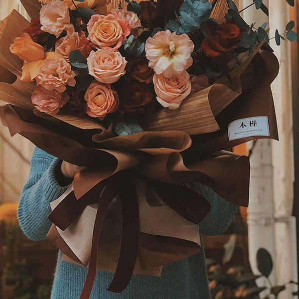 

other arts and crafts arrivals waterproof flowers wrapping paper materials tree pattern korean fashion diy florist supplies 10pcs/lot 53x58c