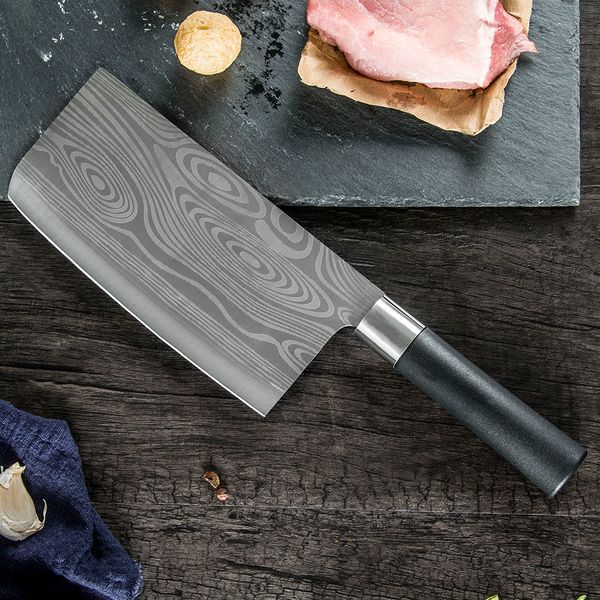 

kitchen chef knife 3cr13 stainess stee kitchen knives chinese cooking ceaver knife damascus veins pattern chopping knife