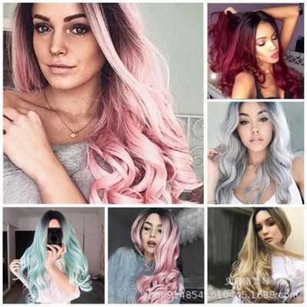 

yiwu dyeing cos female gradually changing color wig head cover, Black