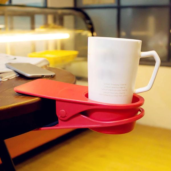 

creative desk table stand abs storage rack office home drink cup holder clip for durable water mug multifunctional cups & saucers
