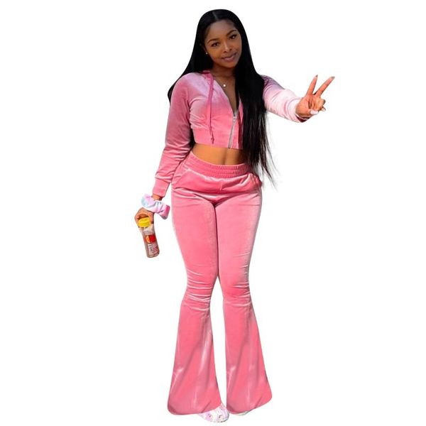 

women's two piece pants comfy 2 sets long sleeve hoodie jacket and flare for women outfits tracksuit wholesale items, White