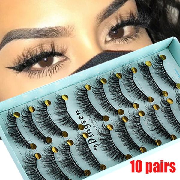 

pairs 3d fluffy wispy false eyelashes natural long eye lashes extension makeup tools handmade soft full strip