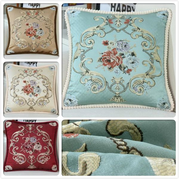 

luxury flower embroibered quality cushion cover 19inch 48*48cm sofa chair decors beds car seat back throw pillow case pillowcase cushion/dec