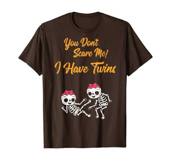 

you dont scare me i have twins shirt skeleton pregnancy girl, White;black