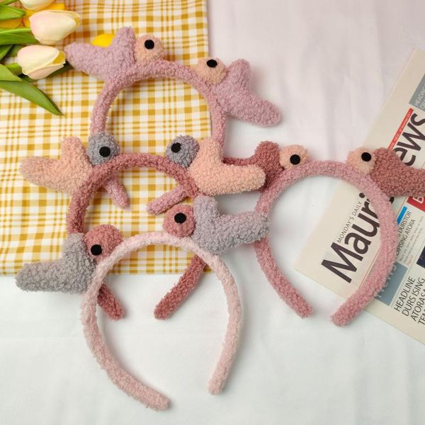 

hair accessories korean version of the female small crab face hoop net red lovely plush wash makeup ao mask headwear, Slivery;white