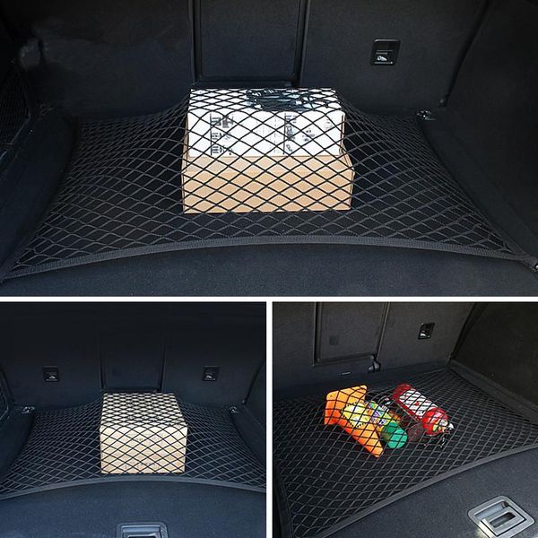 

car organizer universal trunk mesh net larger capacity elastic storage bags men's women's auto accessories interior decoration