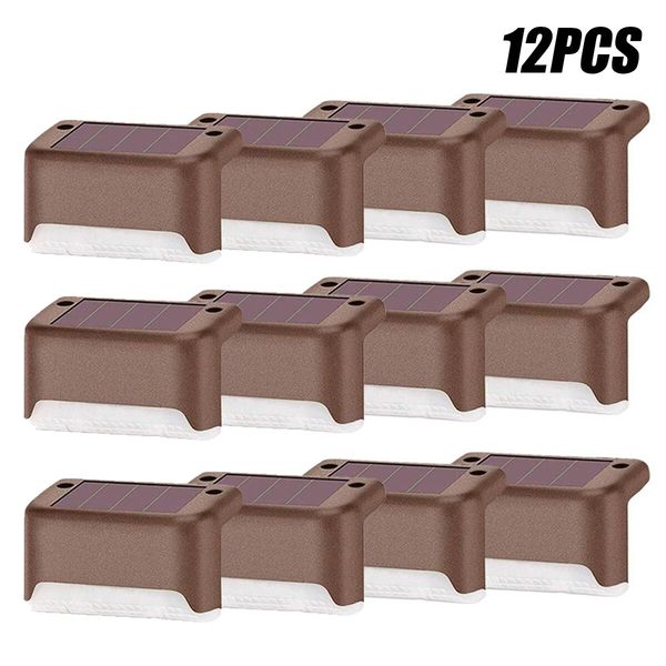

12pcs solar powered led stairs step fence lights deck bed outdoor path