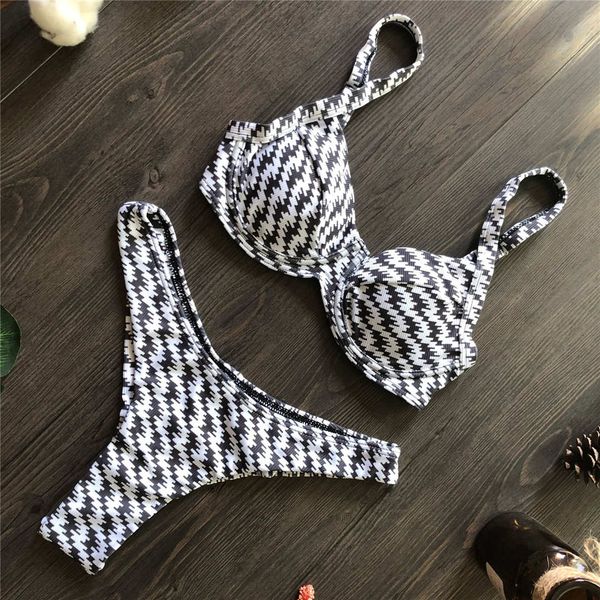 

bla plaid underwired bikini female swimsuit women swimwear two-pieces bikini set brazilian bather bathing suit swim lady k2930