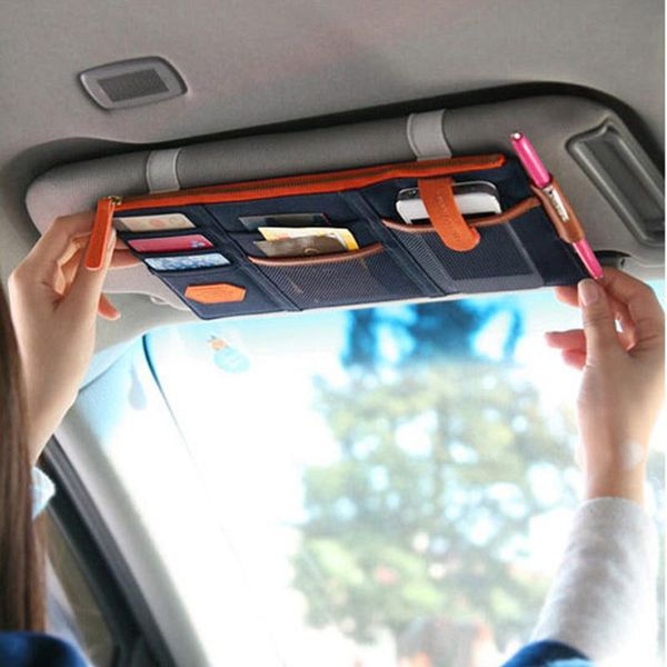 

car organizer holder storage bag sun visor hanging ticket