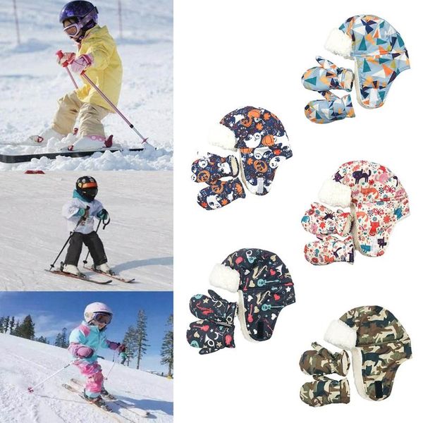 

caps & hats children's warm hat gloves 2-piece set for camping rock climbing snowboarding tourism skin friendly ventilation b03a, Yellow