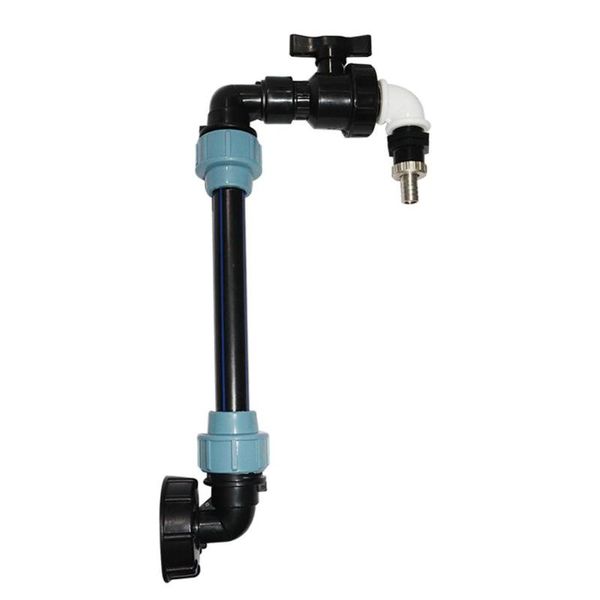 

watering equipments ibc tank swan neck 3/4 inch adaptor with outlet tap 2in coarse thread garden hose faucet lengthen connector