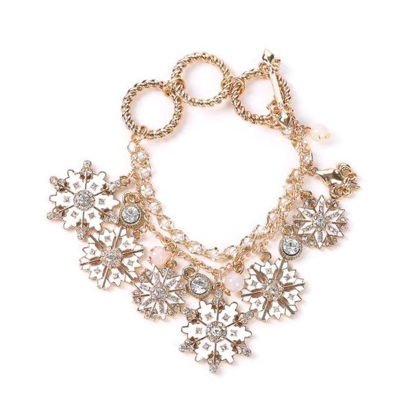 

link, chain beautiful snowflake pendant bracelet exquisite pattern pretty decor ornaments all-match elegant decoration accessories day, Black