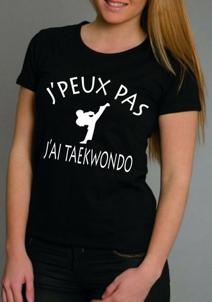 

womens t-shirt i cannot i taekwondo, White;black