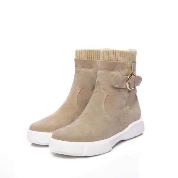 

boots europe style autumn vintage flock women's shoes retro female ankle faux suede slip-on & lace-up size: 34--43, Black