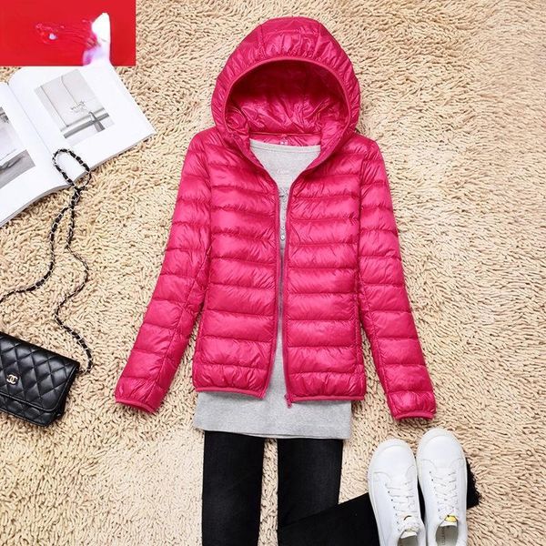 

women's down & parkas woman ultra light jacket 2021 ladies basic winter jackets female hooded coats autumn outwear q79, Black