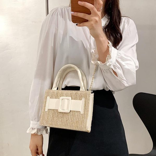 

evening bags for women 2021 summer fashion pu woven single shoulder trend ladies messenger straw bag purses and handbags
