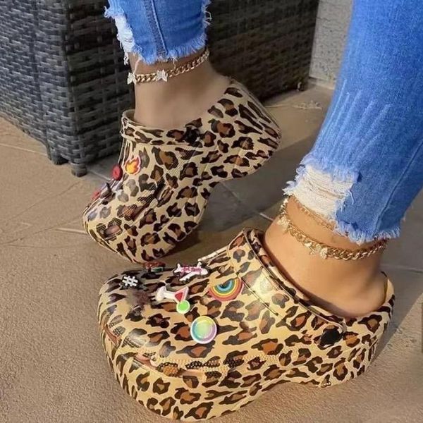 

sandals ins serpentine small hole women cute slippers platform thick bottom back strap summer ladies casual shoes, Black