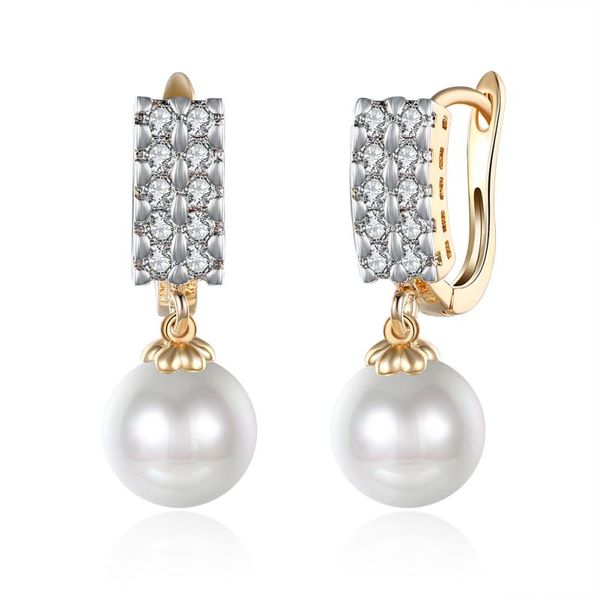 

clip-on & screw back garilina trendy gold white cz square pearl women's clip earrings june-birthstones wedding year christmas day gifts, Silver