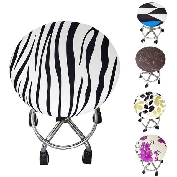 

round chair cover bar stool elastic seat home slipcover floral printed 2021 covers