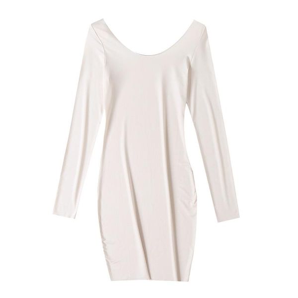 

autumn and winter style street solid color stretch long-sleeved dress women, one-shoulder tight-fitting hip bottoming casual dresses, Black;gray