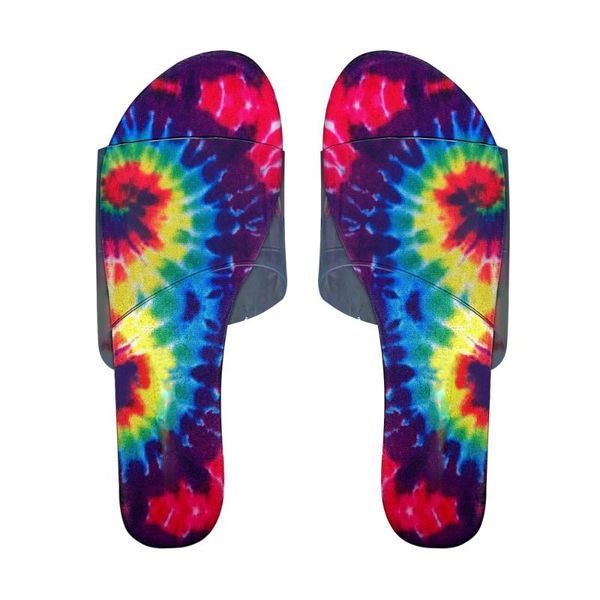 

slippers women ladies shoes with sandals transparent pvc non-slip 2021 summer star print graffiti beach flip flop outdoor, Black