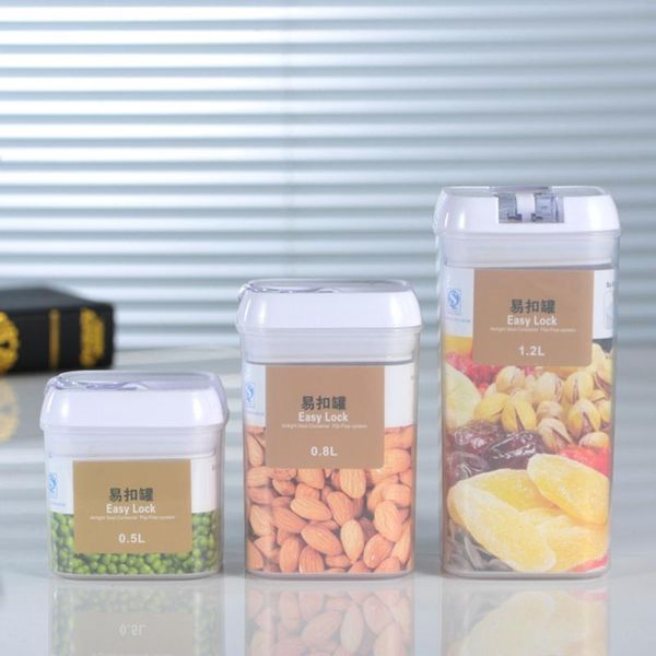 

storage bottles & jars transparent sealed with buckle food kitchen snack