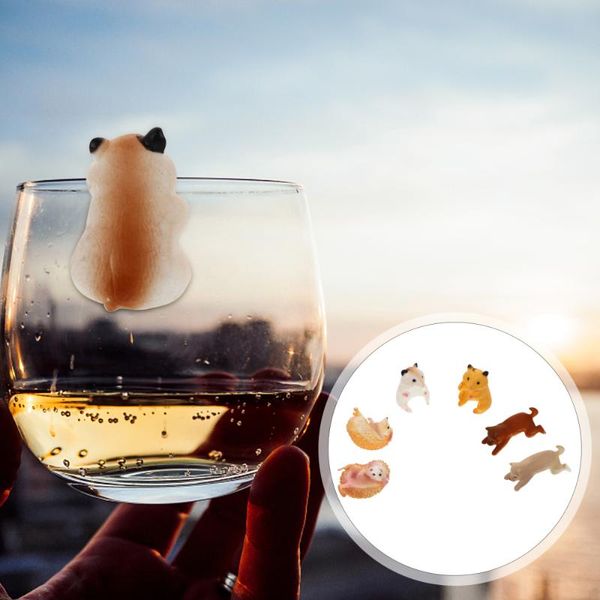 

mugs 6pcs glass charms markers animals drink cocktail