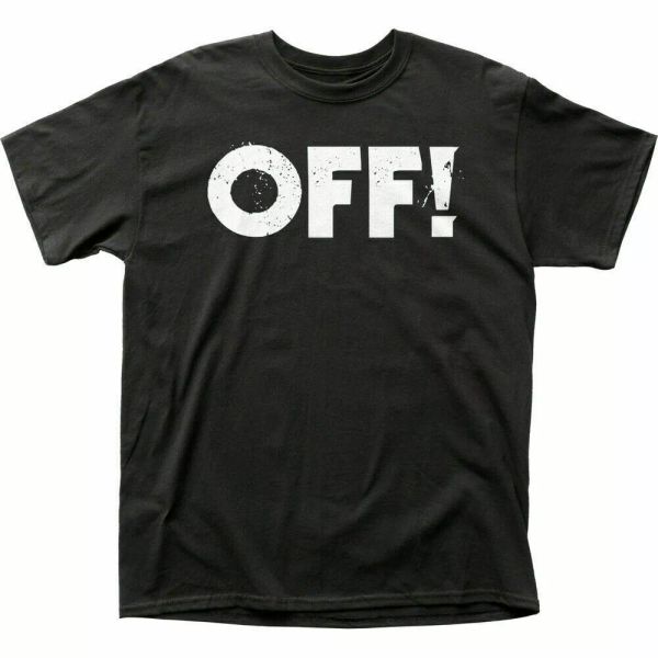 

off logo t shirt mens licensed rock n roll music band retro tee new black, White;black