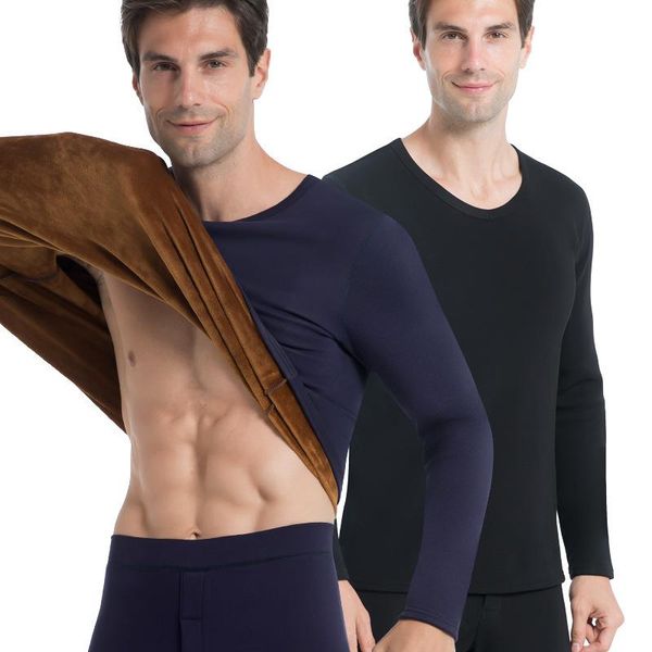 

men's thermal underwear men sets warm long underpants retrieve winter thermo set thick clothing, Black;white