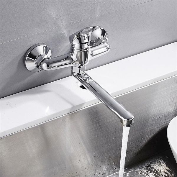 

kitchen faucets wall mounted faucet lengthened copper rotate single handle basin cold water mixer pool tap sink