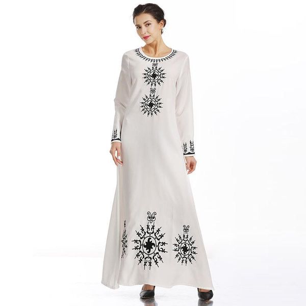 

ethnic clothing muslim dress fashion women national embroidery long sleeve eid arab middle east dubai abaya turkey donsignet, Red