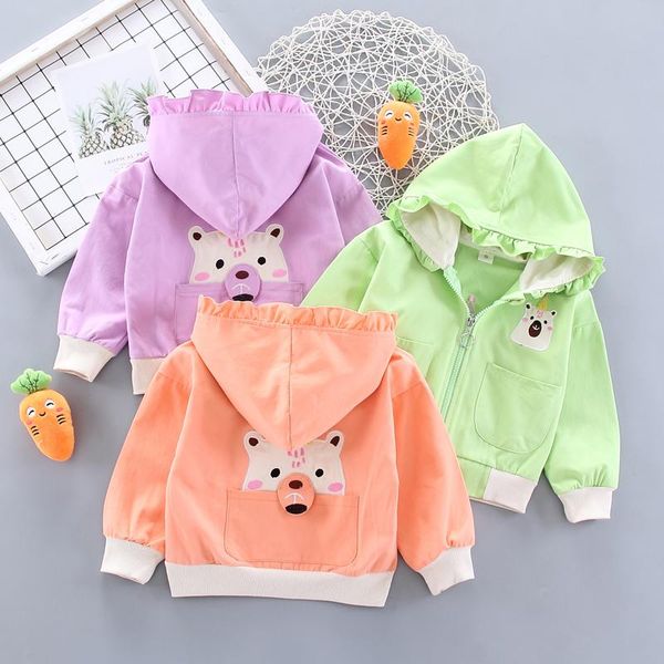 

spring autumn born baby boys/girls clothes cartoon cotton jacket hooded coat children toddler kids outerwear 1-4year jackets, Blue;gray