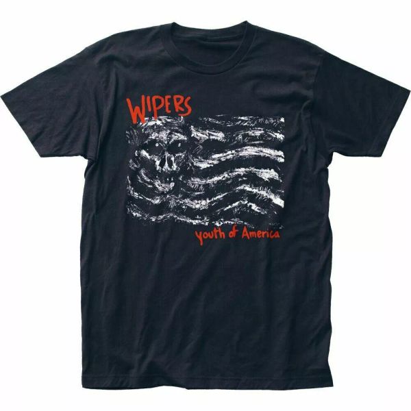 

wipers youth of america t shirt mens licensed rock n roll retro band tee navy, White;black